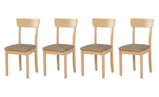 Esszimmerstuhl 4er-Set | Eiche Sonoma, Nude | Höffner