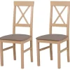 Esszimmerstuhl 2er-Set | Eiche Sonoma, Kamelgelb