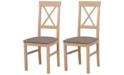 Esszimmerstuhl 2er-Set | Eiche Sonoma, Kamelgelb