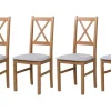 Esszimmerstuhl 4er-Set | Hellbraun, Elefantengrau