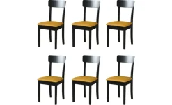 Esszimmerstuhl 6er-Set | Schwarz, Gelb | Möbel Höffner