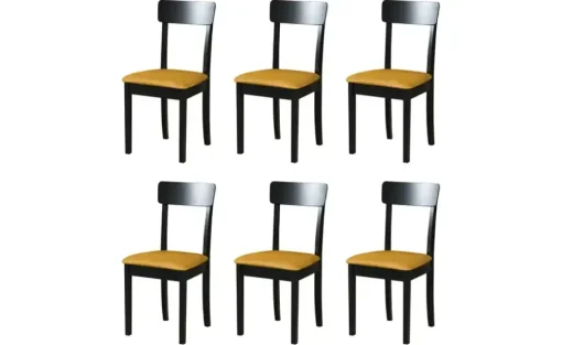 Esszimmerstuhl 6er-Set | Schwarz, Gelb | Möbel Höffner