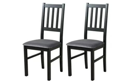 Esszimmerstuhl 2er-Set | Schwarz, Graphit | Höffner