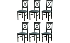 Esszimmerstuhl 6er-Set | Schwarz, Mausgrau | Höffner