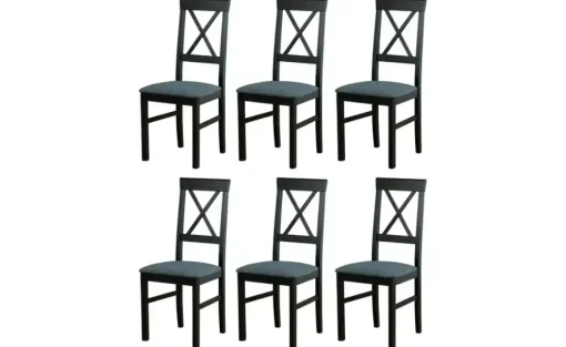 Esszimmerstuhl 6er-Set | Schwarz, Mausgrau | Höffner