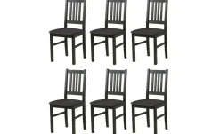 Esszimmerstuhl 6er-Set | Schwarz, Graphit | Höffner