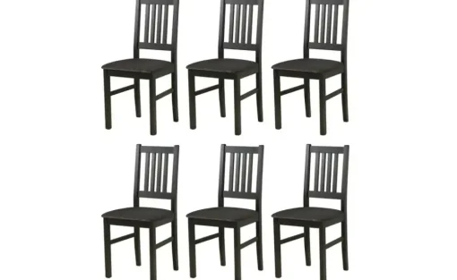 Esszimmerstuhl 6er-Set | Schwarz, Graphit | Höffner