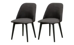 Esszimmerstuhl 2er-Set | Schwarz, Graphit | Höffner