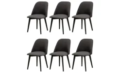 Esszimmerstuhl 6er-Set | Schwarz, Graphit | Höffner