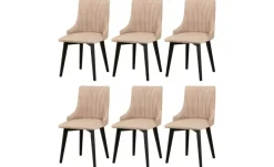 Esszimmerstuhl 6er-Set | Schwarz, Beige | Möbel Höffner