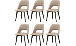Esszimmerstuhl 6er-Set | Schwarz, Nude | Möbel Höffner