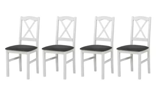 Esszimmerstuhl 4er-Set | Weiß, Anthrazit | Höffner