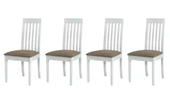 Esszimmerstuhl 4er-Set | Weiß, Hellbraun | Höffner