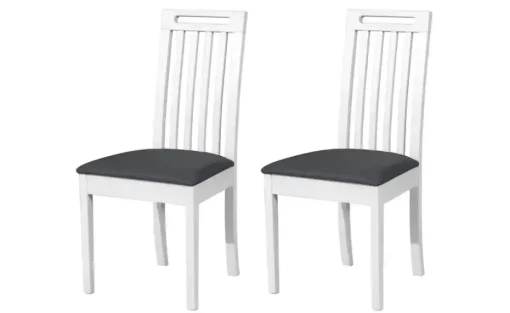 Esszimmerstuhl 2er-Set | Weiß, Dunkelgrau | Höffner