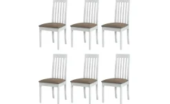 Esszimmerstuhl 6er-Set | Weiß, Hellbraun | Höffner