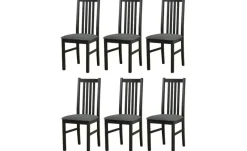Esszimmerstuhl 6er-Set Peter | Schwarz, Dunkelgrau