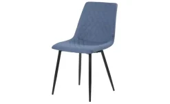Esszimmerstuhl  mit Samtbezug Telde | Stoff, Blau, Schwarz