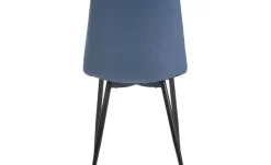 Esszimmerstuhl  mit Samtbezug Telde | Stoff, Blau, Schwarz