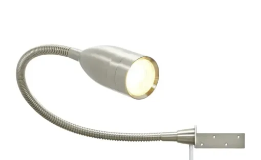 Fischer-Honsel LED-Bettleuchte, 1-flammig, Nickel matt