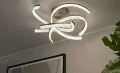 Fischer-Honsel LED-Deckenleuchte, Nickel matt mit Fernbedienung | edelstahlfarben, matt