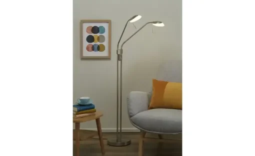 Fischer-Honsel LED-Lese-Leuchte 2-flammig, Nickel-matt | edelstahlfarben, matt