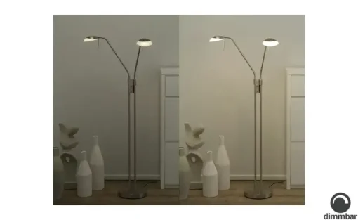 Fischer-Honsel LED-Lese-Leuchte 2-flammig, Nickel-matt | edelstahlfarben, matt