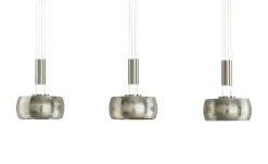 Fischer-Honsel LED-Pendelleuchte, 3-flammig, Schirme Nickel-matt antik
