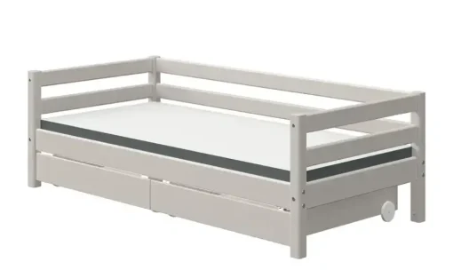 FLEXA Bett mit 2 Schubladen Flexa Classic | Kiefer, Grau