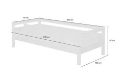 FLEXA Bett mit Absturzsicherung Flexa Classic | Kiefer, Weiß