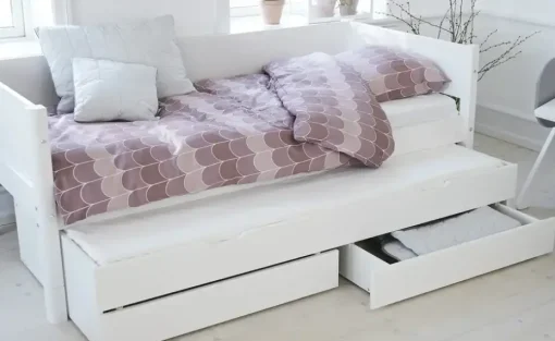 FLEXA Bett mit Ausziehbett und 2 Schubkästen Flexa White | Weiß