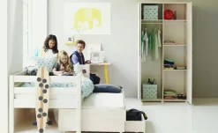 FLEXA Bett mit Ausziehbett Flexa | Kiefer, Weiß