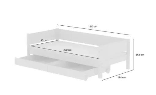FLEXA Einzelbett mit 2 Schubkästen Flexa White | Weiß