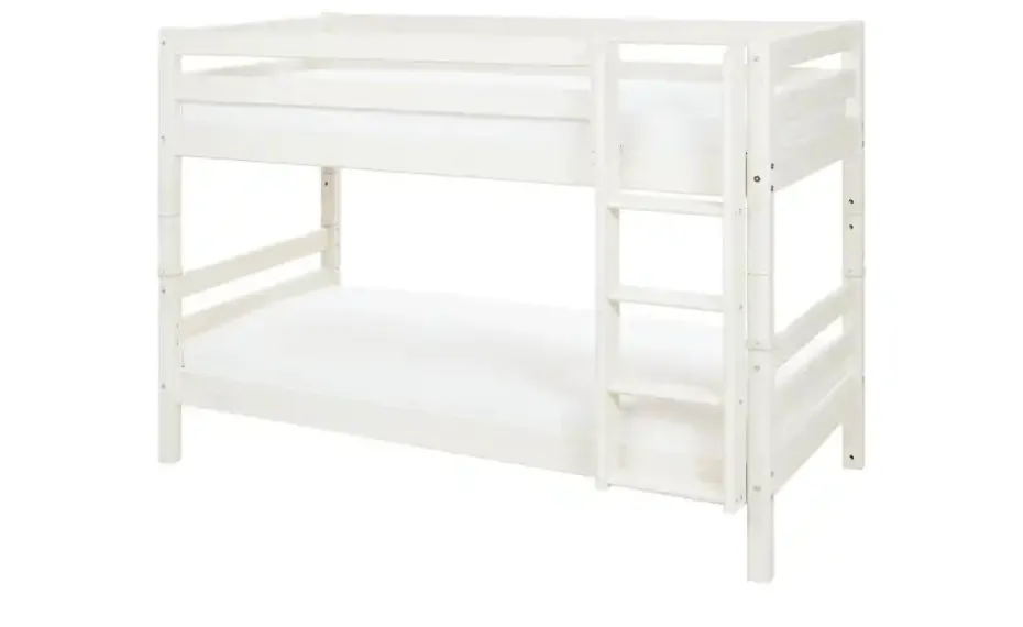 FLEXA Etagenbett Flexa Classic | Senkrechte Leiter, Kiefer, Weiß