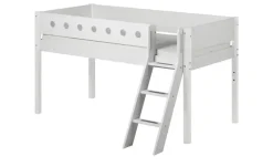 FLEXA Halbhohes Bett Flexa White | Schrägleiter, Weiß