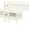 FLEXA Mittelhohes Kombibett Flexa Classic | senkrechte Leiter, Kiefer, Weiß