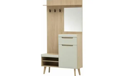 Garderobe Malaren | Eiche (Nachbildung), Pistaziengrün