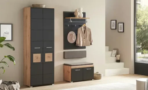 Garderobenbank Cortina | Schwarz, matt | Möbel Höffner