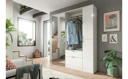 Garderobenkombination Projekt X | Weiß, hochglanz