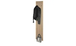 Garderobenpaneel Caluma | Eiche Artisan (Nachbildung), Schwarz, 25 cm