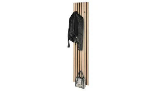 Garderobenpaneel Caluma | Eiche Artisan (Nachbildung), Schwarz, 25 cm