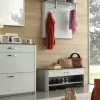Garderobenpaneel Juno | Weiß, Hochglanz, Aluminiumgrau
