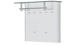 Garderobenpaneel Juno | Weiß, Hochglanz, Aluminiumgrau