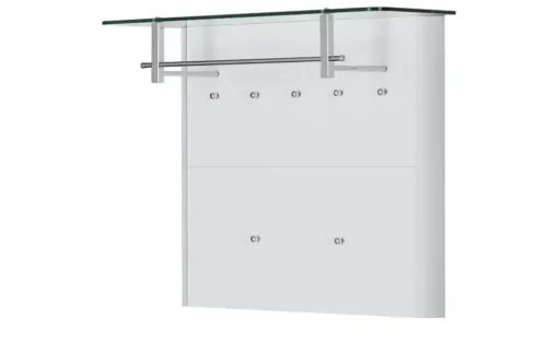 Garderobenpaneel Juno | Weiß, Hochglanz, Aluminiumgrau