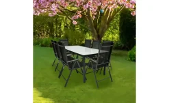 Gartenmöbel 9er-Set | Mattglas, Anthrazit, matt