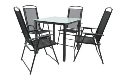 Gartenmöbel 5er-Set | Mattglas, Anthrazit, matt