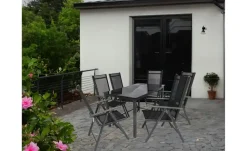 Gartenmöbel 7er-Set | Schwarzglas, Schwarz, Anthrazit