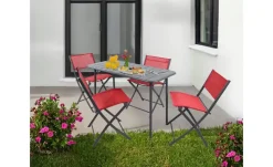 Gartenstuhl 4er-Set | Rot, Rot | Möbel Höffner