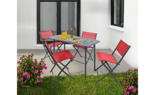 Gartenstuhl 4er-Set | Rot, Rot | Möbel Höffner