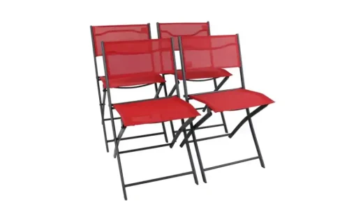 Gartenstuhl 4er-Set | Rot, Rot | Möbel Höffner