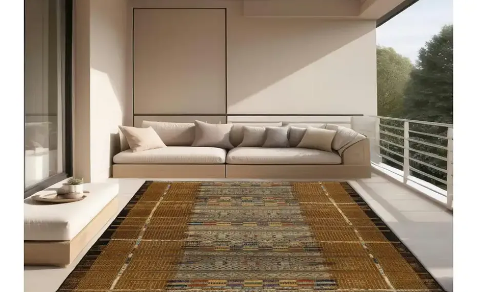 Gino Falcone In-und Outdoor-Teppich Aurora | Goldfarben, 60x100 cm